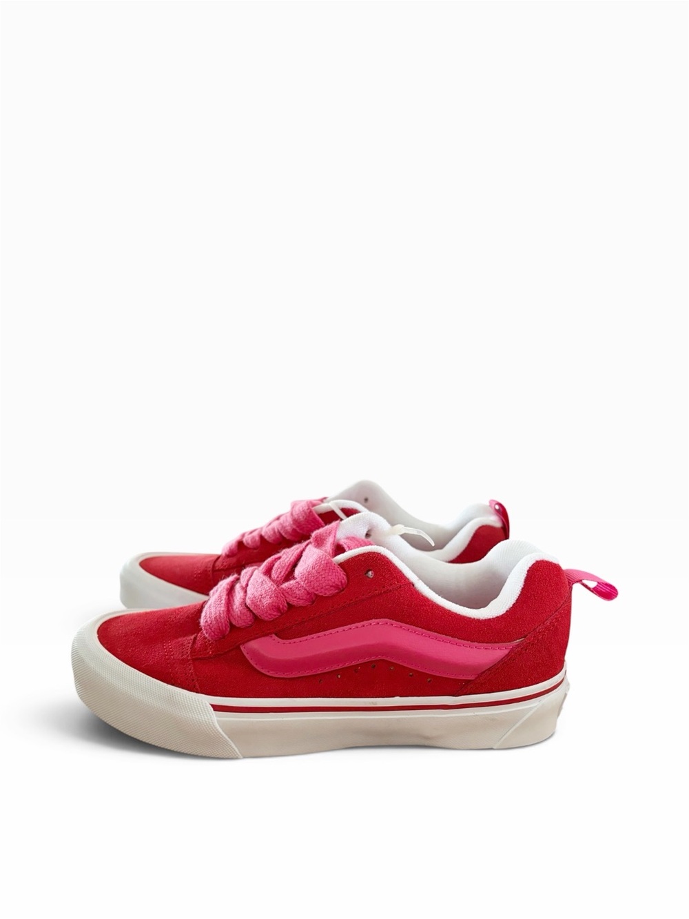 Vans‎ Knu Skool Suede Shoe White Pink red New 7
